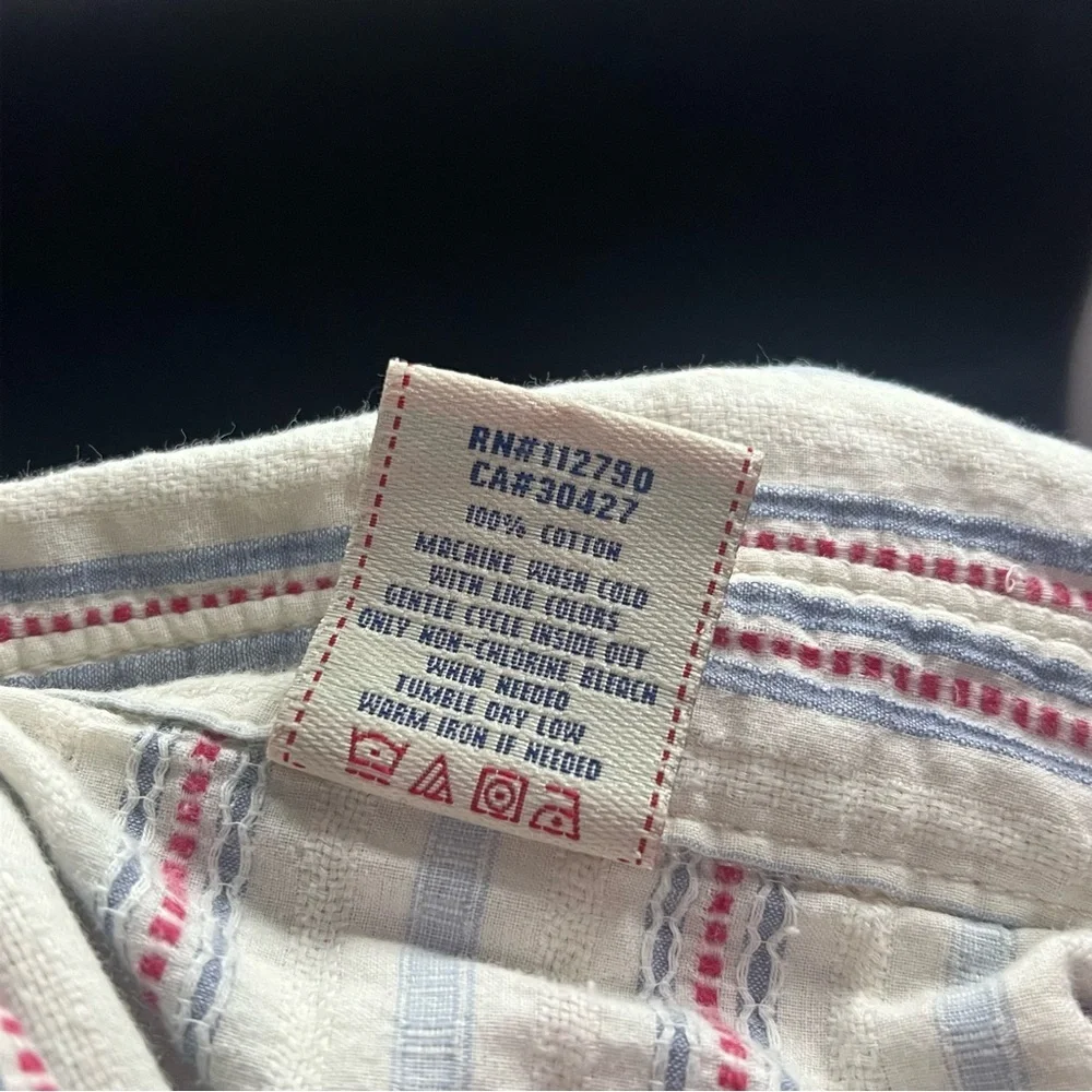 True Religion Lightweight Snap Button Striped Shirt Large